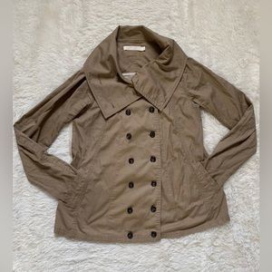 Nic. K Women’s Dark Taupe (Khaki) Jacket w/ Lace on Back Sz XS PreOwned Cotton